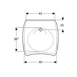 Geberit Vitalis Waschtisch barrierefrei, Breite 55cm, Tiefe 55cm, ohne Hahnloch, Übe... GEBERIT-221556600 4022009242188 (Abb. 1)