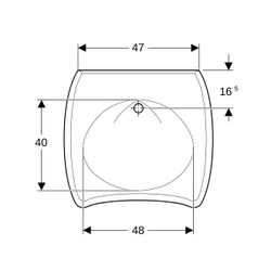 Geberit Vitalis Waschtisch barrierefrei, Breite 65cm, Tiefe 60cm, ohne Hahnloch, Übe... GEBERIT-121765000 4022009171143 (Abb. 1)
