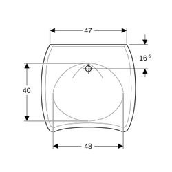 Geberit Vitalis Waschtisch barrierefrei, Breite 65cm, Tiefe 60cm, ohne Hahnloch, ohn... GEBERIT-121565000 4022009137545 (Abb. 1)