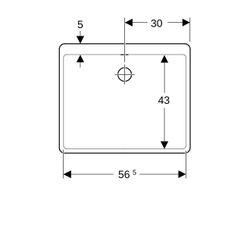Geberit Publica Mehrzweckbecken mit Überlauf 60x20x50cm... GEBERIT-361360000 4022009080520 (Abb. 1)