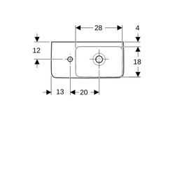 Geberit Renova Compact Handwaschbecken Ablagefläche o. verk. Ausladung 50x15x25cm HL... GEBERIT-276350600 4022009329261 (Abb. 1)
