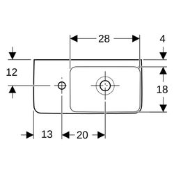Geberit Renova Compact Handwaschbecken verkü. Ausladung, o. Ablagefläche 50x15x25cm,... GEBERIT-276350000 4022009327380 (Abb. 1)