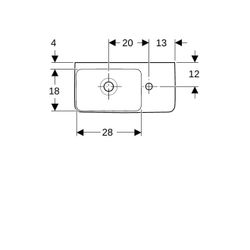 Geberit Renova Compact Handwaschbecken Ablagefl. o. verk. Ausladung 50x15x25cm Hahnl... GEBERIT-276250600 4022009329254 (Abb. 1)