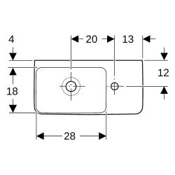 Geberit Renova Compact Handwaschbecken Ablagefläche ohne verk. Ausladung 50x15x25cm ... GEBERIT-276250000 4022009327373 (Abb. 1)