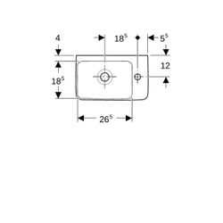 Geberit Renova Compact Handwaschbecken Ablagefläche ohne verk. Ausladung 40x15x25cm ... GEBERIT-276140000 4022009327342 (Abb. 1)