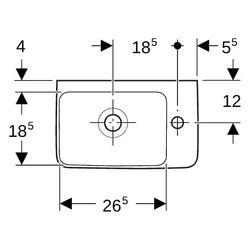 Geberit Renova Compact Handwaschbecken Ablagefläche ohne verk. Ausladung 40x15x25cm ... GEBERIT-276140000 4022009327342 (Abb. 1)