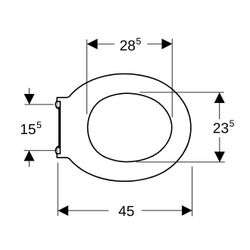 Geberit Renova Comfort WC-Sitzring, barrierefrei, antibakteriell, Befestigung von un... GEBERIT-572860000 4022009354126 (Abb. 1)