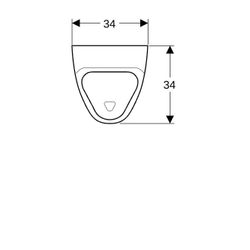 Geberit Alivio Urinal Zulauf von hinten, Tiefe 34cm, Abgang nach hinten oder nach un... GEBERIT-238100600 4022009330366 (Abb. 1)