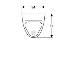 Geberit Alivio Urinal mit Ablaufsieb, Zulauf von hinten, Tiefe 34cm, Abgang nach hin... GEBERIT-238000000 4022009327175 (Abb. 1)