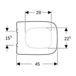 Geberit Renova Plan WC-Sitz eckiges Design, ohne Absenkautomatik oder Quick-Release,... GEBERIT-572180000 4022009329681 (Abb. 1)