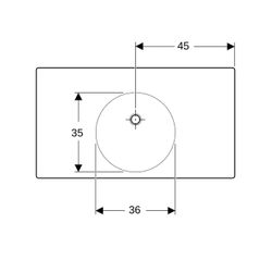 Geberit Preciosa 2 Waschtisch mit Ablagefläche, Breite 90cm, Tiefe 50cm, ohne Hahnlo... GEBERIT-123291000 4022009319668 (Abb. 1)