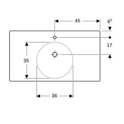 Geberit Preciosa 2 Waschtisch mit Ablagefläche, Breite 90cm, Tiefe 50cm, Hahnloch mi... GEBERIT-123290000 4022009311327 (Abb. 1)