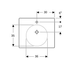 Geberit Preciosa 2 Waschtisch mit Ablagefläche, Breite 60cm, Tiefe 50cm, Hahnloch mi... GEBERIT-123260600 4022009311310 (Abb. 1)