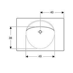 Geberit Preciosa Waschtisch mit Ablagefläche, Breite 80cm, Tiefe 55cm, ohne Hahnloch... GEBERIT-124284600 4022009232202 (Abb. 1)