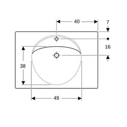 Geberit Preciosa Waschtisch mit Ablagefläche, Breite 80cm, Tiefe 55cm, Hahnloch mitt... GEBERIT-124283000 4022009009385 (Abb. 1)