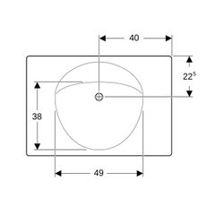 Geberit Preciosa Waschtisch mit Ablagefläche, Breite 80cm, Tiefe 55cm, ohne Hahnloch... GEBERIT-124282000 4022009009378 (Abb. 1)