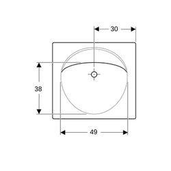 Geberit Preciosa Waschtisch mit Ablagefläche, Breite 60cm, Tiefe 55cm, ohne Hahnloch... GEBERIT-253240000 4022009053951 (Abb. 1)