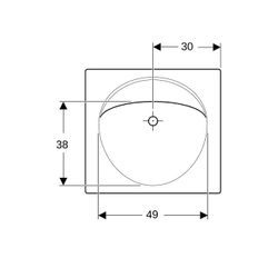 Geberit Preciosa Waschtisch mit Ablagefläche, Breite 60cm, Tiefe 55cm, ohne Hahnloch... GEBERIT-253220000 4022009053937 (Abb. 1)