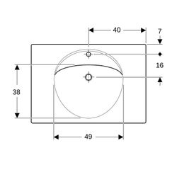 Geberit Preciosa Waschtisch mit Ablagefläche, Breite 80cm, Tiefe 55cm, Hahnloch mitt... GEBERIT-124280000 4022009009224 (Abb. 1)