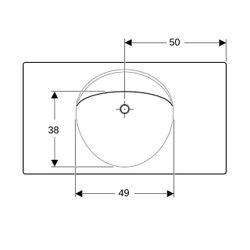 Geberit Preciosa Waschtisch mit Ablagefläche, Breite 100cm, Tiefe 55cm, ohne Hahnloc... GEBERIT-124240000 4022009009217 (Abb. 1)