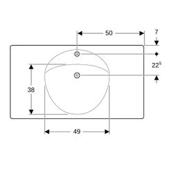 Geberit Preciosa Waschtisch mit Ablagefläche, Breite 100cm, Tiefe 55cm, Hahnloch mit... GEBERIT-124230000 4022009009200 (Abb. 1)