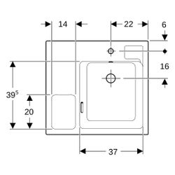 Geberit Bambini Waschtisch mit seitlichem Schwammbecken, 60x16,3x55cm... GEBERIT-162700000 4022009011708 (Abb. 1)