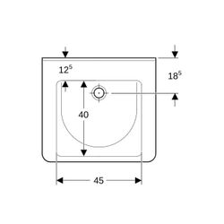 Geberit Renova Comfort Square Waschtisch barrierefrei, Breite 60cm, Tiefe 55cm, ohne... GEBERIT-128661600 4022009317695 (Abb. 1)