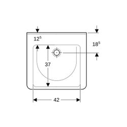 Geberit Renova Comfort Square Waschtisch barrierefrei, Breite 55cm, Tiefe 52,5cm, oh... GEBERIT-128556600 4022009315981 (Abb. 1)