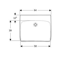 Geberit Renova Comfort Waschtisch barrierefrei, Breite 65cm, Tiefe 55cm, ohne Hahnlo... GEBERIT-500914001 4025410721990 (Abb. 1)