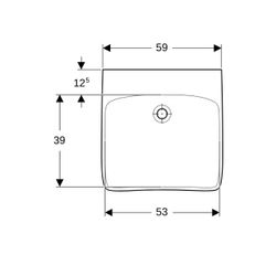 Geberit Renova Comfort Waschtisch barrierefrei, Breite 60cm, Tiefe 55cm, ohne Hahnlo... GEBERIT-501990001 4025410605238 (Abb. 1)