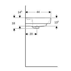Geberit Renova Plan Waschtisch, Breite 55cm, Tiefe 44cm, Hahnloch mittig, Überlauf s... GEBERIT-501632001 4025410858368 (Abb. 1)