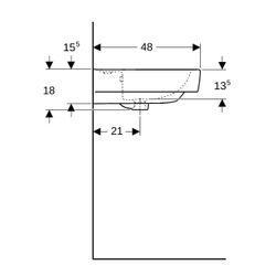 Geberit Renova Plan Waschtisch, Breite 65cm, Tiefe 48cm, Hahnloch mittig, Überlauf s... GEBERIT-501640001 4025410858542 (Abb. 1)