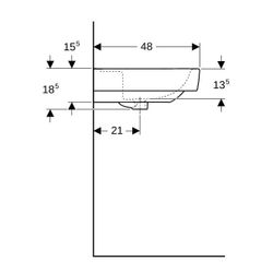 Geberit Renova Plan Waschtisch, Breite 75cm, Tiefe 48cm, ohne Hahnloch, ohne Überlau... GEBERIT-501693008 4025410867889 (Abb. 1)