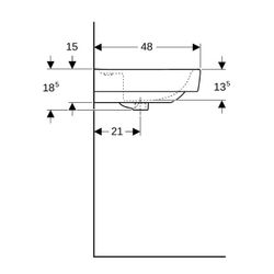 Geberit Renova Plan Waschtisch, Breite 100cm, Tiefe 48cm, Hahnloch links, rechts, Üb... GEBERIT-501883008 4025410938138 (Abb. 1)
