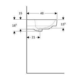 Geberit Renova Plan Waschtisch, Ablagefläche beidseitig, Breite 75cm, Tiefe 48cm, oh... GEBERIT-501697008 4025410868329 (Abb. 1)