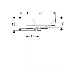 Geberit Renova Plan Waschtisch, Ablagefläche beidseitig, Breite 90cm, Tiefe 48cm, oh... GEBERIT-501704001 4025410868282 (Abb. 1)