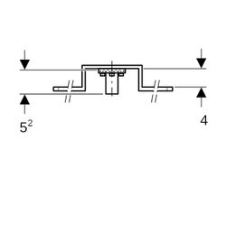 Geberit FlowFit Anschlusswinkel 90 Grad vormontiert, einfach, abgesetzt, d 16mm, Rp ... GEBERIT-619630001 4025416602330 (Abb. 1)
