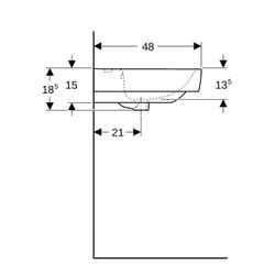 Geberit Renova Plan Doppelwaschtisch, Breite 130cm, Tiefe 48cm, Hahnloch mittig, Übe... GEBERIT-501710008 4025410868299 (Abb. 1)