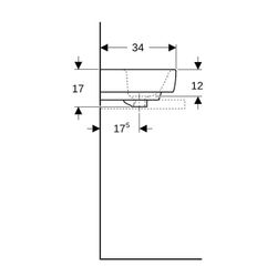 Geberit Renova Plan Aufsatzhandwaschbecken, Breite 45cm, Tiefe 34cm, Hahnloch mittig... GEBERIT-501718001 4025410868459 (Abb. 1)