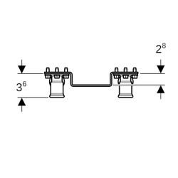 Geberit FlowFit Anschlusswinkel 90 Grad vormontiert, zweifach, abgewinkelt, d 16mm, ... GEBERIT-619690001 4025416602644 (Abb. 1)