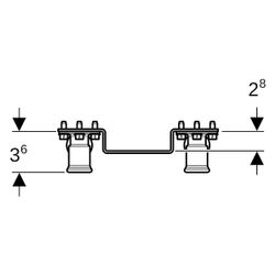 Geberit FlowFit Anschlusswinkel 90 Grad vormontiert, zweifach, abgewinkelt, D 16mm, ... GEBERIT-619690001 4025416602644 (Abb. 1)