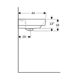 Geberit Renova Plan Aufsatzwaschtisch, Breite 55cm, Tiefe 44cm, Hahnloch mittig, Übe... GEBERIT-501720008 4025410868503 (Abb. 1)