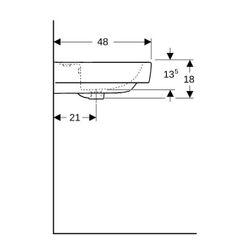 Geberit Renova Plan Aufsatzwaschtisch, Breite 65cm, Tiefe 48cm, Hahnloch mittig, Übe... GEBERIT-501723008 4025410868930 (Abb. 1)