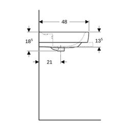 Geberit Renova Plan Aufsatzwaschtisch, Breite 70cm, Tiefe 48cm, Hahnloch mittig, Übe... GEBERIT-501724008 4025410869920 (Abb. 1)