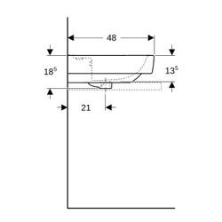 Geberit Renova Plan Aufsatzwaschtisch, Breite 75cm, Tiefe 48cm, Hahnloch mittig, Übe... GEBERIT-501725001 4025410868800 (Abb. 1)