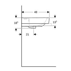 Geberit Renova Plan Aufsatzwaschtisch, Breite 85cm, Tiefe 48cm, Hahnloch mittig, Übe... GEBERIT-501727008 4025410869043 (Abb. 1)