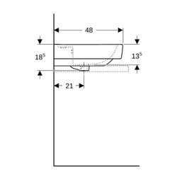 Geberit Renova Plan Aufsatzwaschtisch, Breite 100cm, Tiefe 48cm, Hahnloch links, rec... GEBERIT-501932001 4025410952226 (Abb. 1)