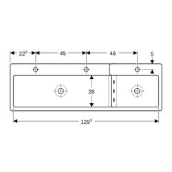 Geberit Bambini Spiel-/Waschlandschaft für 3 Waschtischarmaturen Becken links 139x41... GEBERIT-430300016 4022009330441 (Abb. 1)
