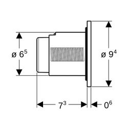 Geberit Typ 01 Fernbetätigung pneumatisch, 1-Mengen-Spülung, Unterputz-Drücker, Matt... GEBERIT-116040JQ1 4025410740533 (Abb. 1)