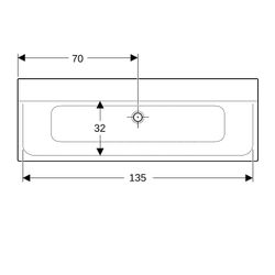 Geberit Xeno2 Möbelwaschtisch, Breite 140cm, Tiefe 48cm, ohne Hahnloch, ohne Überlau... GEBERIT-500276001 4025416383215 (Abb. 1)